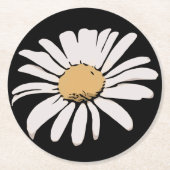 Black Daisy Floral Untersetzer (Vorderseite)