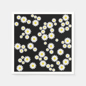 Black Daisy Paper Napkins Serviette (Vorderseite)