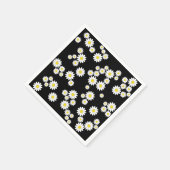 Black Daisy Paper Napkins Serviette (Ecke)