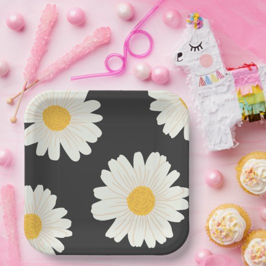 Black Daisy Paper-Teller Pappteller (Party)