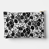Black Daisy Pattern Art Zubehörtasche (Rückseite)