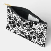 Black Daisy Pattern Art Zubehörtasche (Offen)