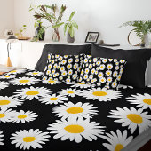 Black Daisy Pillowcase Kissenbezug