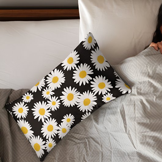 Black Daisy Pillowcase Kissenbezug
