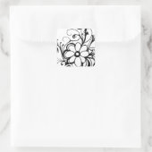 Black Daisy.png Quadratischer Aufkleber (Tasche)