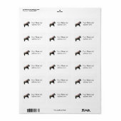 Black Dala Horse Address Label Adressaufkleber (Vorne)