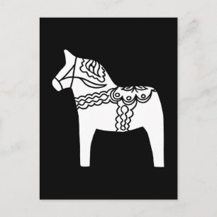 Black Dala Horse Postkarte