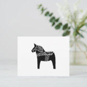 Black Dala Horse Postkarte (Stehend Vorderseite)