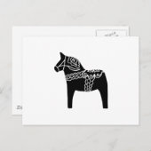 Black Dala Horse Postkarte (Vorne/Hinten)