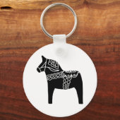 Black Dala Horse Schlüsselanhänger (Vorderseite)