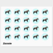 Black Dala Horse Sticker (Blatt)