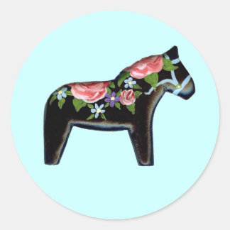 Black Dala Horse Sticker