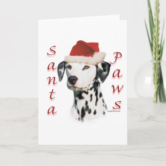 Black Dalmatian Santa Paws Feiertagskarte (Vorderseite)