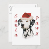 Black Dalmatiner Santa Paws Feiertagspostkarte (Vorne/Hinten)