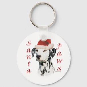 Black Dalmatiner Santa Paws Schlüsselanhänger