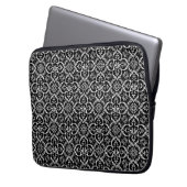 Black Damaks Pattern Laptop-Sieb Laptopschutzhülle (Vorderseite Links)