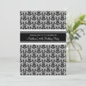 Black Damask 80. Geburtstagsparty Einladungen (Stehend Vorderseite)