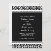 Black Damask 80. Geburtstagsparty Einladungen (Rückseite)