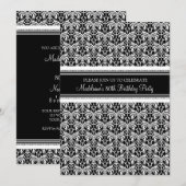 Black Damask 80. Geburtstagsparty Einladungen (Vorne/Hinten)