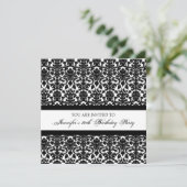 Black Damask 80. Geburtstagsparty Einladungen (Stehend Vorderseite)