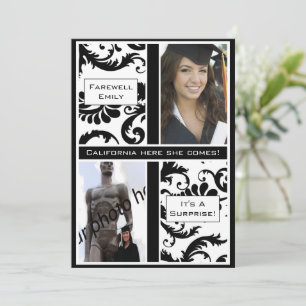 Black Damask Abschluss Abschiedsveranstaltung Einladung