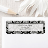 Black Damask Anpassbare Adressenmarken (Insitu)
