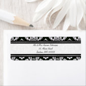 Black Damask Anpassbare Adressenmarken (Insitu)