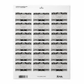 Black Damask Anpassbare Adressenmarken Adressaufkleber (Vorne)