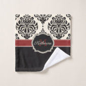 Black Damask Badhandtuch Set (Waschlappen)
