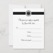 Black Damask Black RSVP Card (Rückseite)