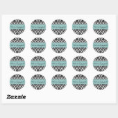 Black Damask Blue Umschlag Aufkleber Sticker (Blatt)