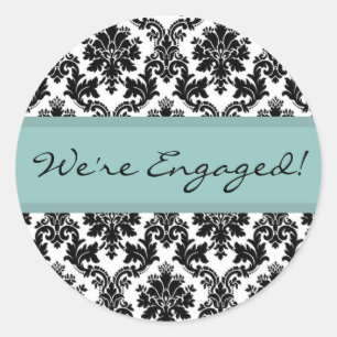 Black Damask Blue Umschlag Aufkleber Sticker