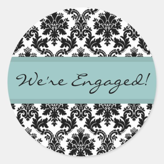 Black Damask Blue Umschlag Aufkleber Sticker (Vorderseite)