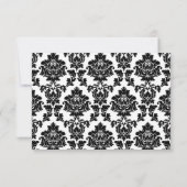 Black Damask & Blume - 3x5 Kinderdusche Einladung (Rückseite)
