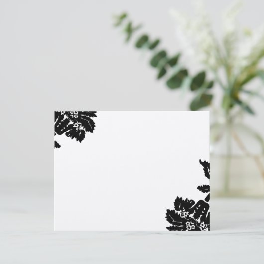 Black Damask Blume Wedding RSVP