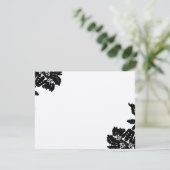 Black Damask Blume Wedding RSVP Karte (Stehend Vorderseite)