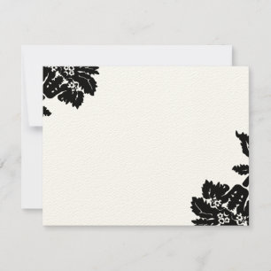 Black Damask Blume Wedding RSVP Karte