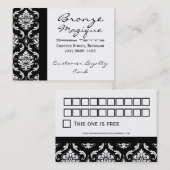 Black Damask Business Customer Loyalty Cards Treuekarte (Vorne/Hinten)