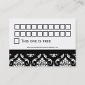 Black Damask Business Customer Loyalty Cards Treuekarte (Rückseite)