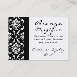 Black Damask Business Customer Loyalty Cards Treuekarte