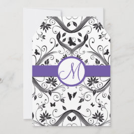 Black Damask Butterfly Wirbel Red Wedites Einladun Einladung