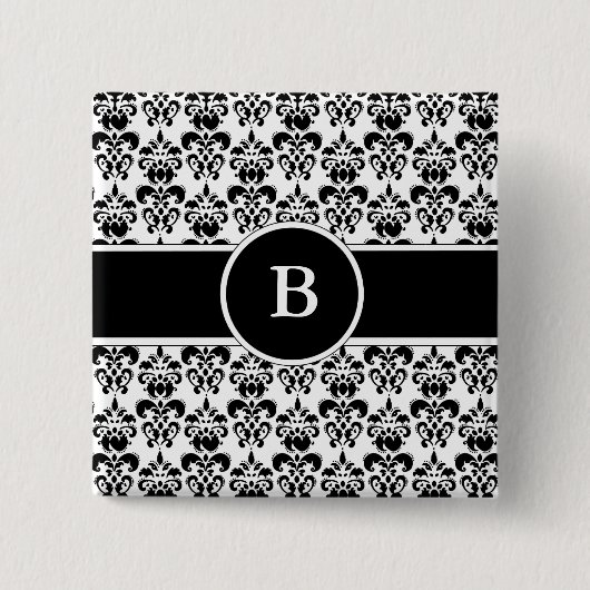 Black Damask Button (Vorderseite)