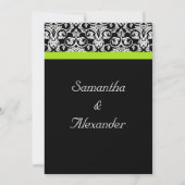 Black Damask Chartreuse Green Foto Save the Date Einladung (Rückseite)