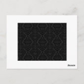Black Damask Chic Bow Card auf dem schwarzen Sage Postkarte (Rückseite)