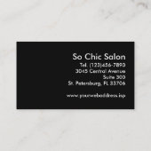 Black Damask Chic Visitenkarte (Rückseite)