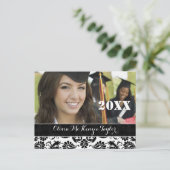 Black Damask Class of Graduation Invitations Einladungspostkarte (Stehend Vorderseite)