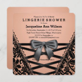 Black Damask Corset Lingerie Dusche Ankündigung (Vorne/Hinten)