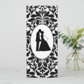 Black Damask & Couple Kiss Lesezeichen (Stehend Vorderseite)