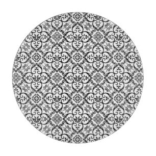 Black Damask Cutting Board Schneidebrett