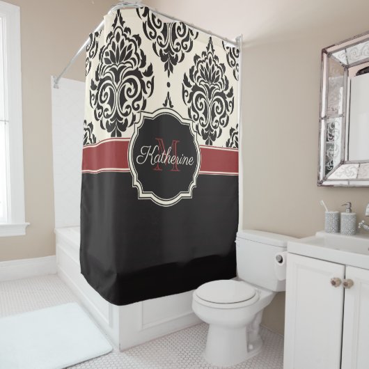Black Damask Duschvorhang (Beispiel)
